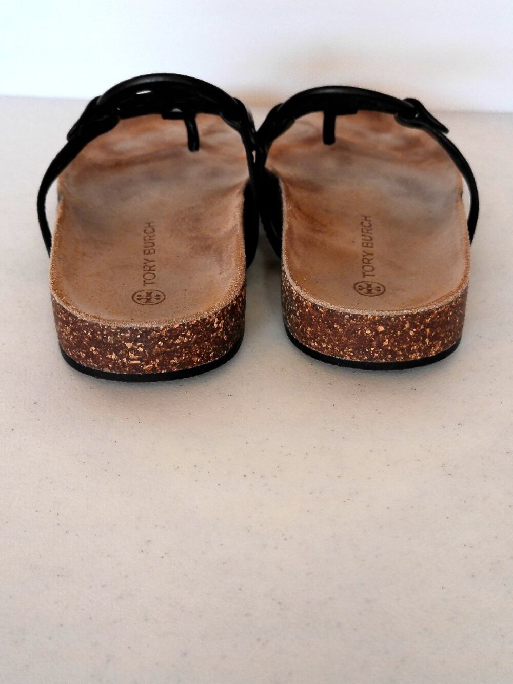 Tory Burch Miller Cloud Patent Leather/Cork Sandals Size 8 Black - Picture 6 of 10